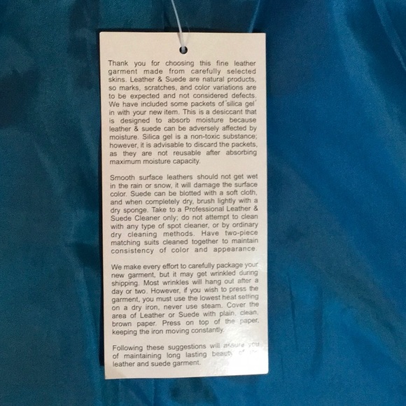 Metrostyle Beautiful Turquoise Leather Jacket. NWT - Picture 8 of 11